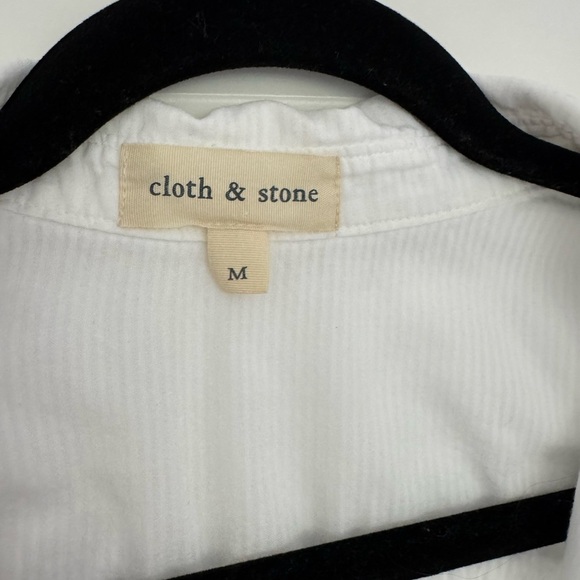 Anthropologie Cloth & Stone women’s white button down shirt top blouse medium - Picture 3 of 4
